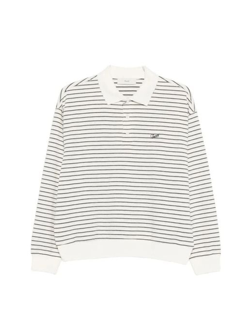DUNST Gestreept Poloshirt in het White