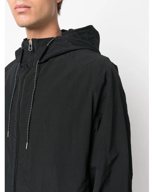 OAMC Black Zip-Up Hooded Parka for men