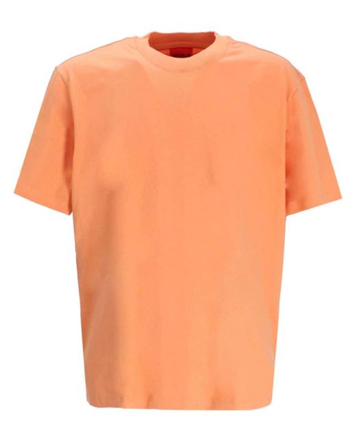 HUGO Orange Logo-print Cotton T-shirt for men