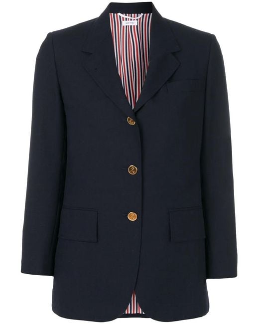 Thom Browne Blue Wide Lapel Sport Coat