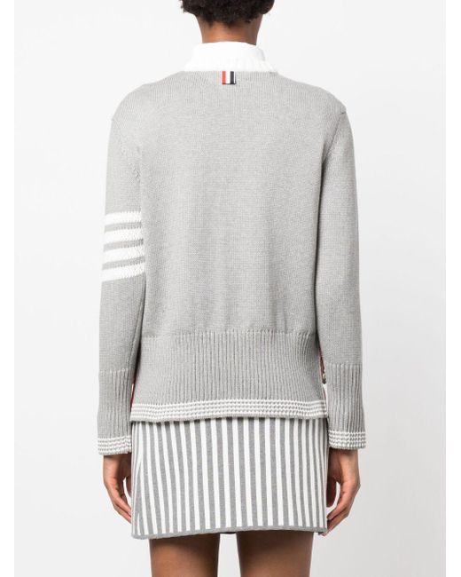 Thom Browne Gray Gestreifter Pullover