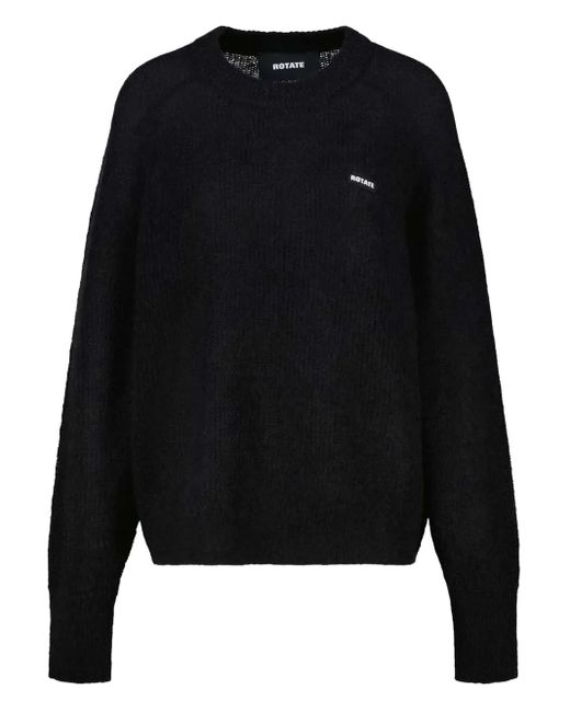 ROTATE BIRGER CHRISTENSEN Black Pullover mit rundem Ausschnitt