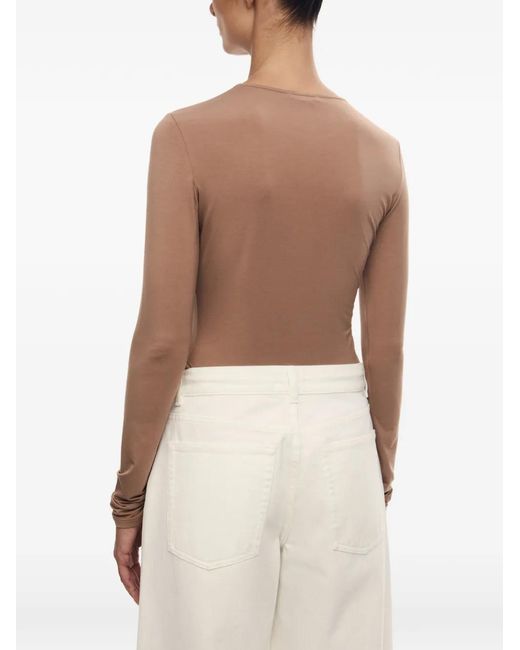 12 STOREEZ Brown Kim Long-Sleeve Top