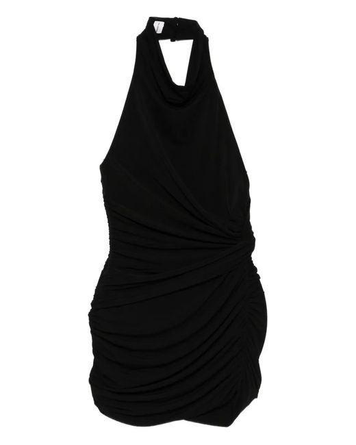 ANDAMANE Black Stella Halter-Neck Ruched Mini Dress