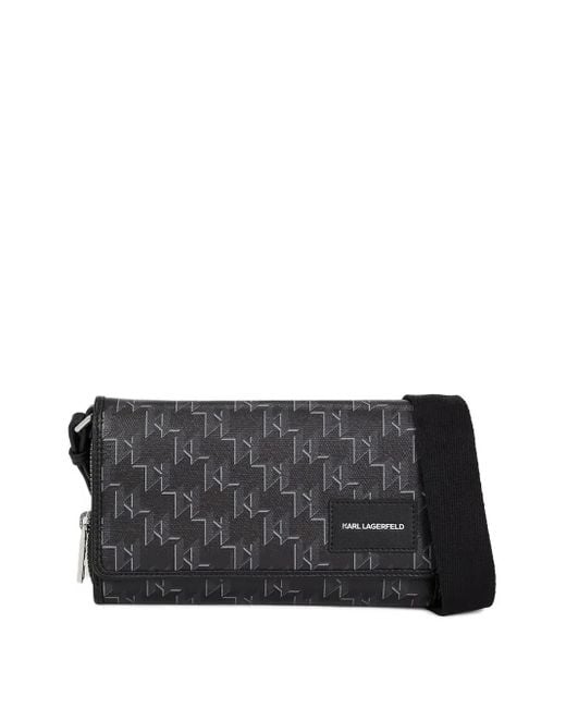 Karl Lagerfeld Black K/Voyage Umhängetasche mit Monogramm