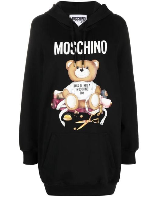 Moschino Black Teddy Bear Dress With Hood