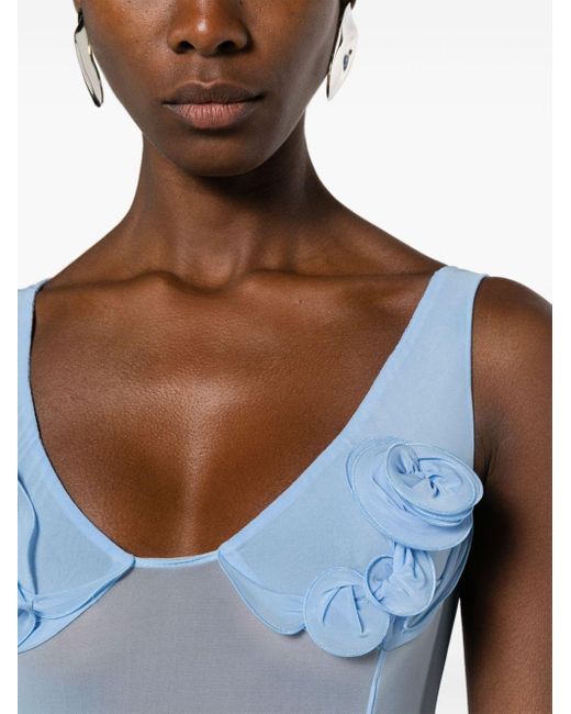 Body-corset à applique fleur Magda Butrym en coloris Blue