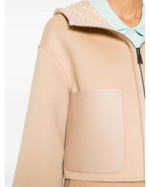 Fendi Natural Reversible Wool-blend Cropped Jacket