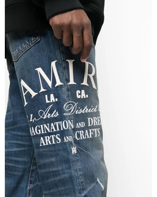 Amiri Blue Arts District Straight-Leg Jeans for men