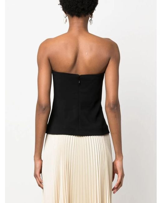 Co. Black Strapless Stretch-Crepe Top