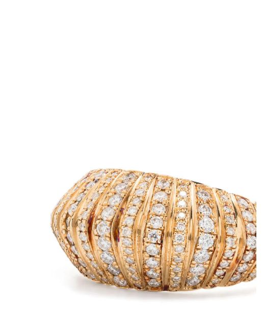 Lizzie Mandler White 18Kt Xl Fluted Crescent Diamond Ring