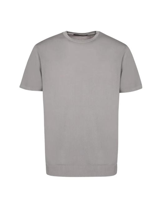 Daniele Fiesoli Gray Crew-Neck Ribbed-Trim T-Shirt for men