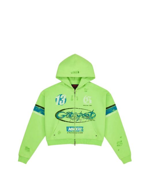 Godspeed Green Zip Hooded Sweatshirt for men