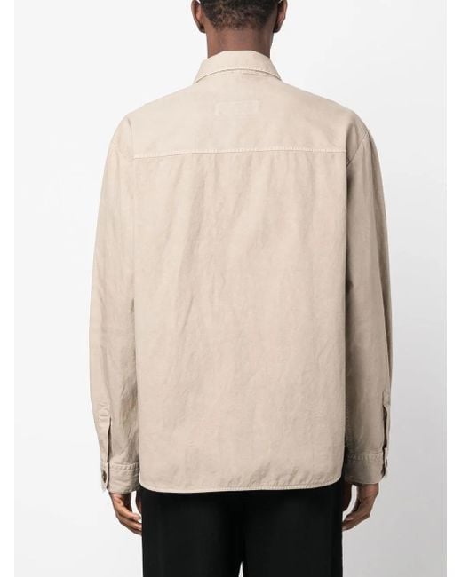 Fay Button-Down Shirtjack in het Natural voor heren