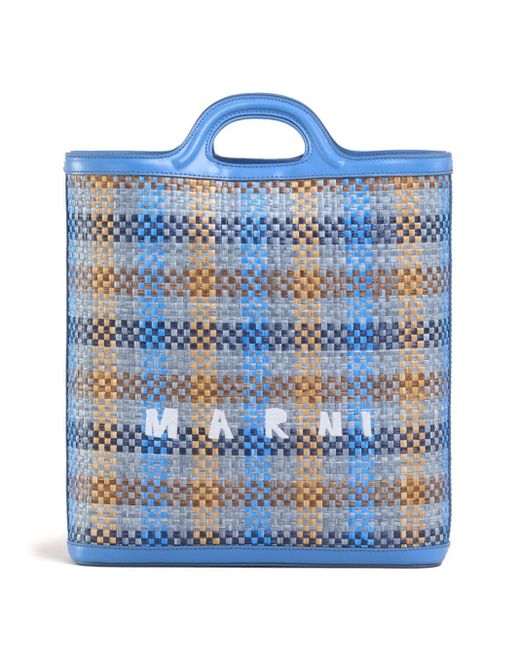Marni Blue Market Logo-embroidered Tote Bag