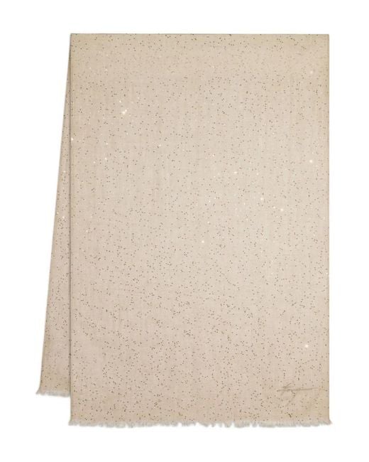 Ferragamo Natural Écharpe À Sequins Brodés