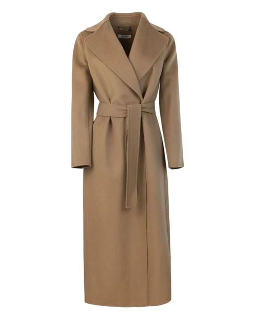 Max Mara Natural Poldo Belted Wool Coat
