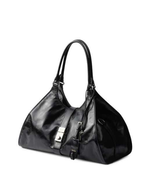 Prada Black Large Leather Tote Bag