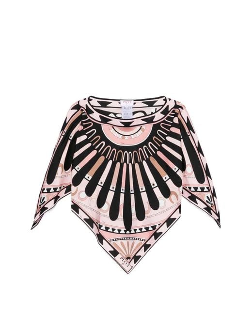 Emilio Pucci White Soleil Printed Kaftan Blouse