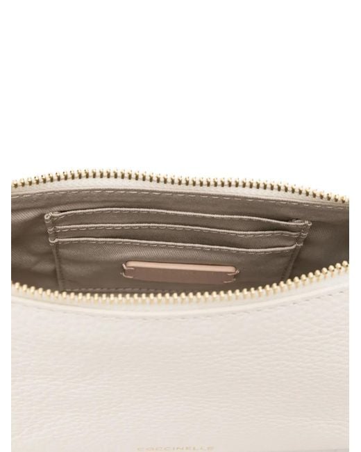 Coccinelle White Mini Aura Leather Crossbody Bag