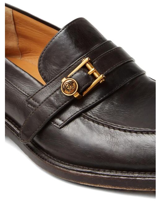Versace White Primo Leather Loafers for men