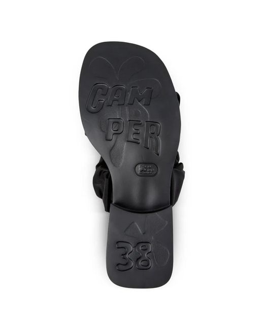 Camper White Dana Ruched Sandals