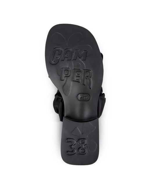Camper White Dana Ruched Sandals