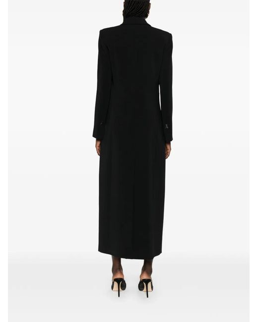 Patrizia Pepe Black Single-Breasted Long Coat