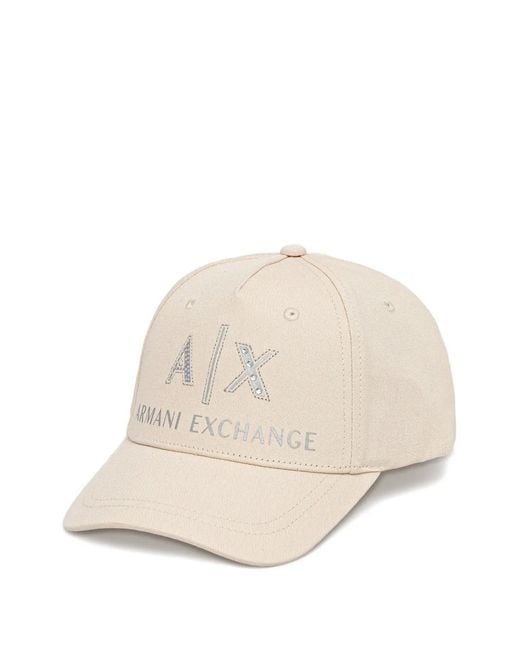 ARMANI EXCHANGE Natural Logo-Detail Baseball Cap
