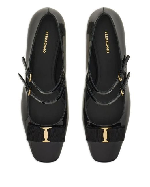 Ferragamo Black Vara Mary Jane Pumps