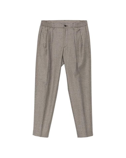 Tagliatore Gray Pantalon Plissé À Motif Pied-De-Poule for men
