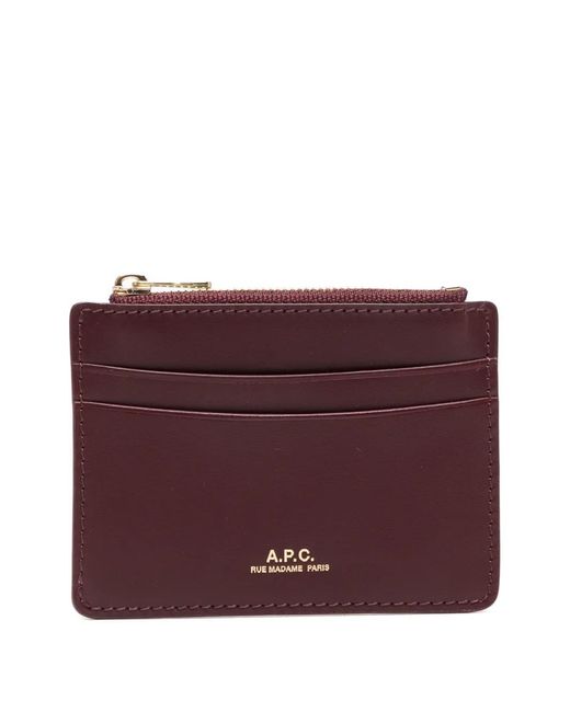 Portacarte Con Zip di A.P.C. in Purple
