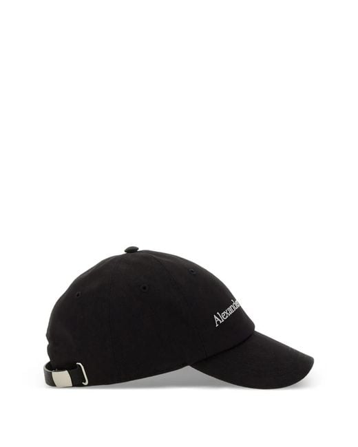 McQueen Black Logo Baseball Cap for men