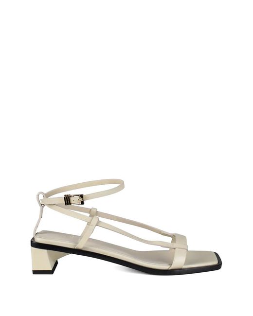 ANEST COLLECTIVE White Crossover Linea Leather Sandals