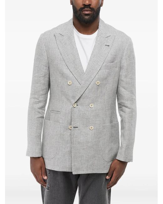 Brunello Cucinelli Gray Veste À Boutonnière Croisée for men