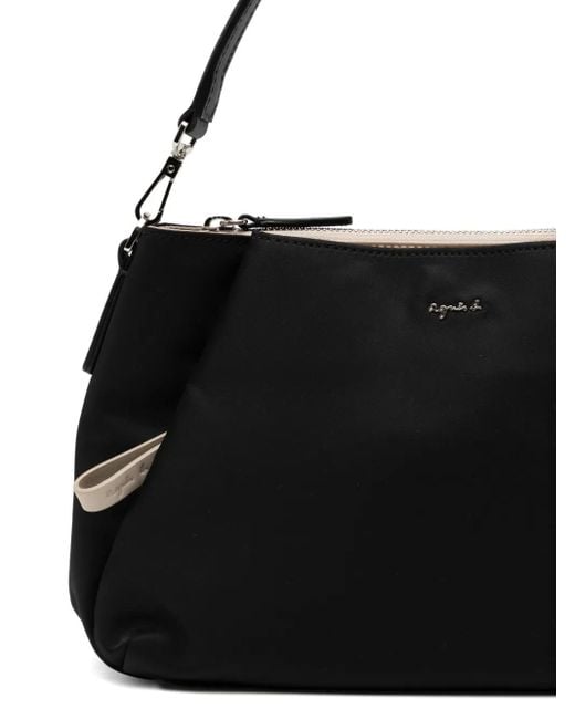Agnes B. Black Mini 2-Way Tote Bag
