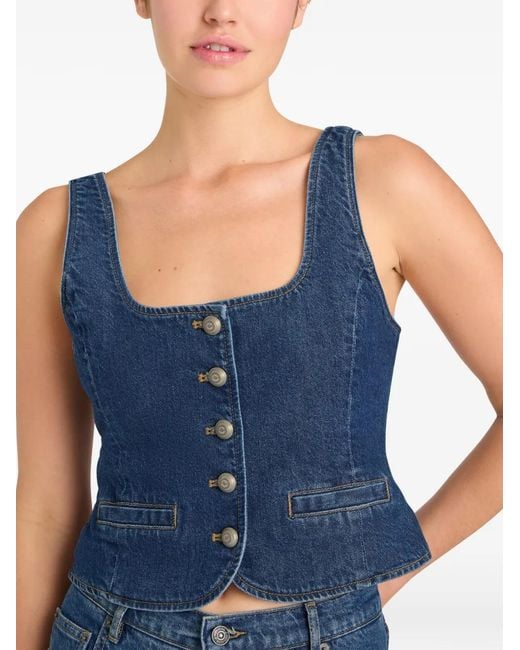 Cinq À Sept Blue Rowena Button-Up Denim Top