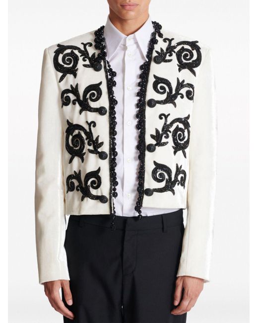 Balmain Black Spencer Embroidered Jacket for men