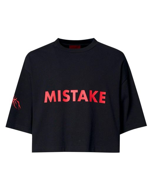 A BETTER MISTAKE Blue Cropped Mistake T-Shirt