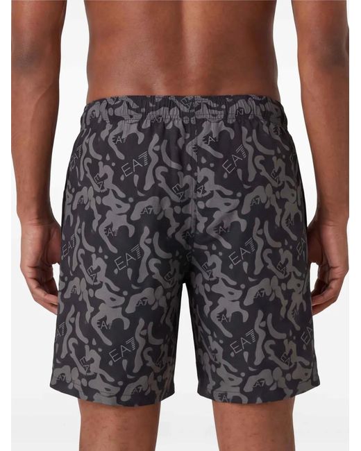 Bañador Con Logo Estampado EA7 de hombre de color Gray