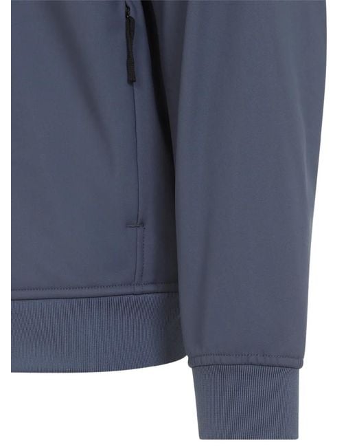 Stone Island Blue Logo-Patch Hooded Jacket for men