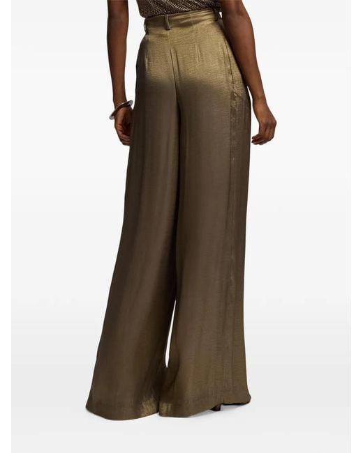 Ralph Lauren Natural Greer Lamé Pleated Trousers
