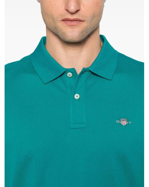 Gant Poloshirt Met Schildpatroon En Korte Mouwen in het Blue voor heren