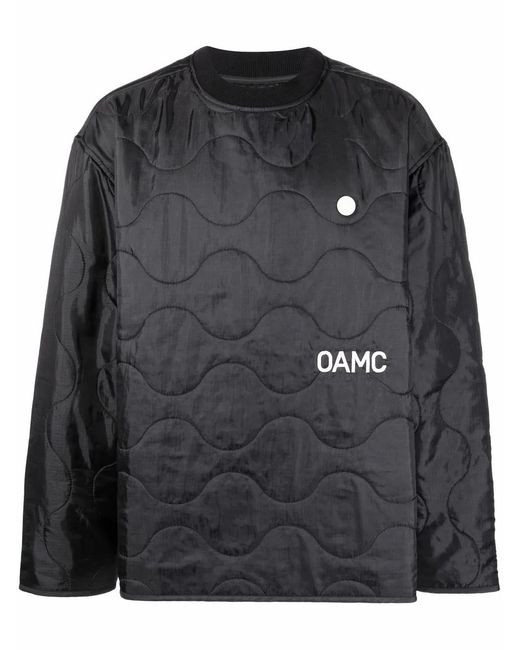 OAMC Black Peacemaker-Print Quilted Jacket for men