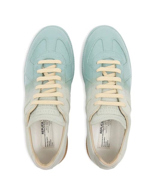 Maison Margiela Green Replica Lace-Up Sneakers