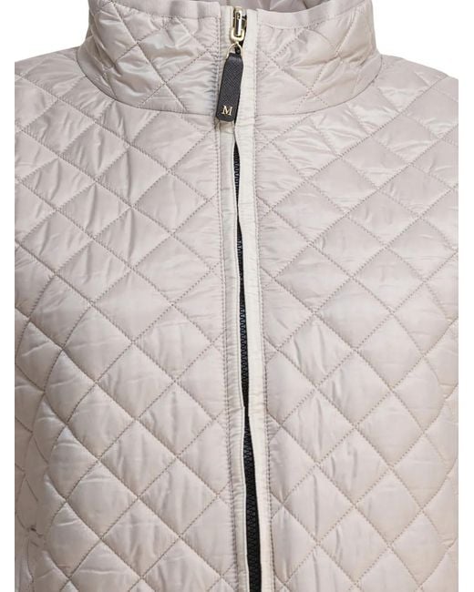 Max Mara Gray Delfina Quilted Zip-Front Jacket