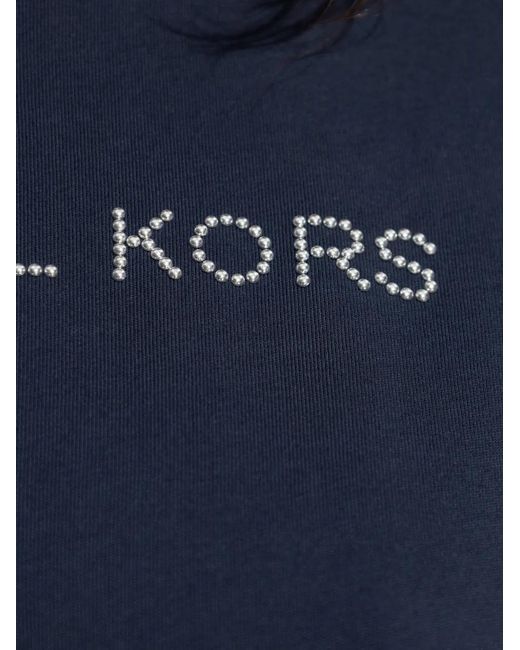 MICHAEL Michael Kors Blue Logo-Studded T-Shirt