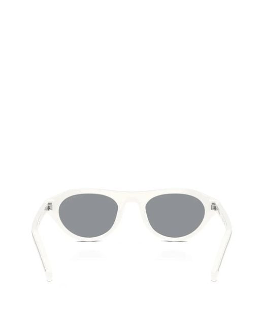 Prada White Irregular-Frame Sunglasses