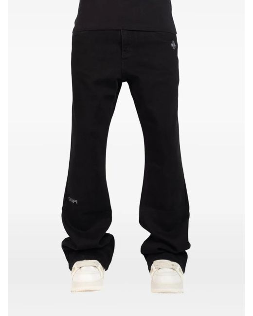 GUAPI Black Logo-Embroidered Jeans for men