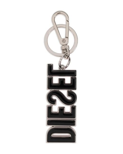 DIESEL White Dsl 3D Metal Keyring for men